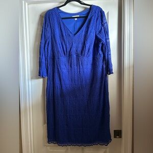 Elegant Blue Lace Dress